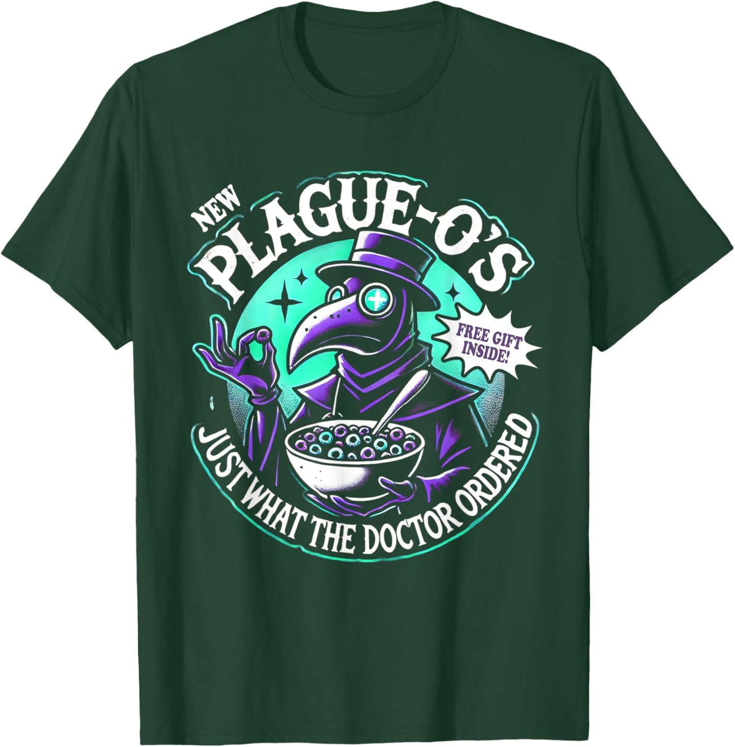 Plague Doctor Shirt Cereal Parody Plague O's Plague Doctor T-Shirt - T-Shirt | Forest