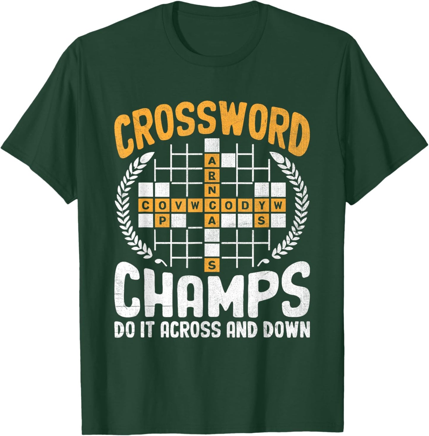 Funny Vintage Crossword Puzzle Solvers Word Nerd Lover T-Shirt - T-Shirt | Forest