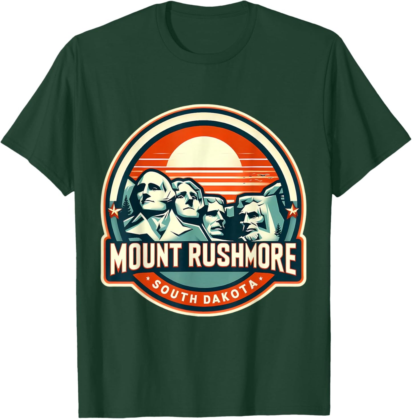 Mount Rushmore South Dakota Souvenir Memorabilia Vintage Sun T-Shirt - T-Shirt | Forest