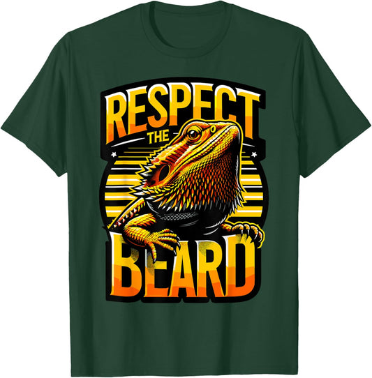 Bearded Dragon Respect the Beard T-Shirt - T-Shirt | Forest