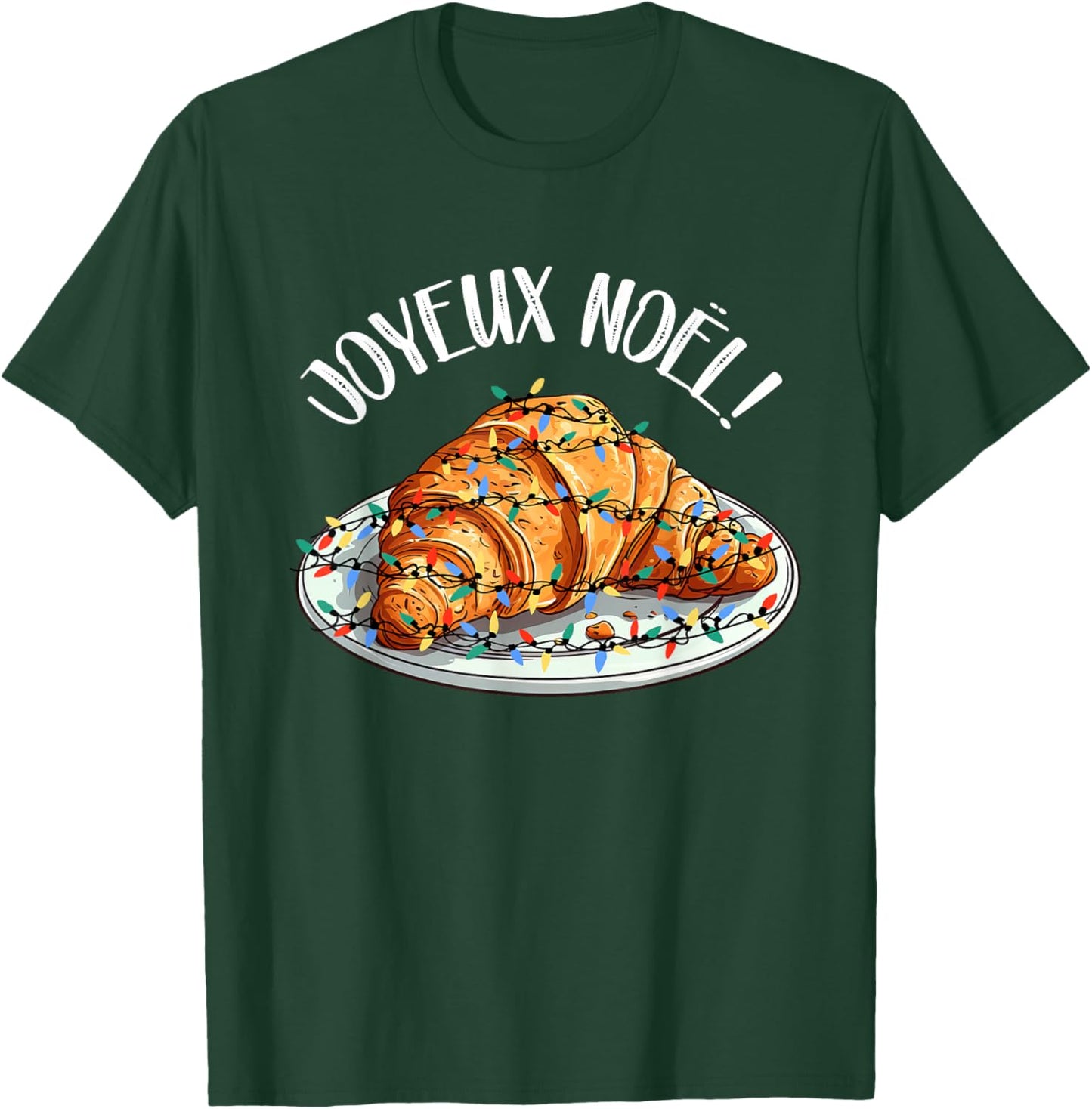 Merry Christmas in French / Croissant Joyeux Noel T-Shirt - T-Shirt | Forest