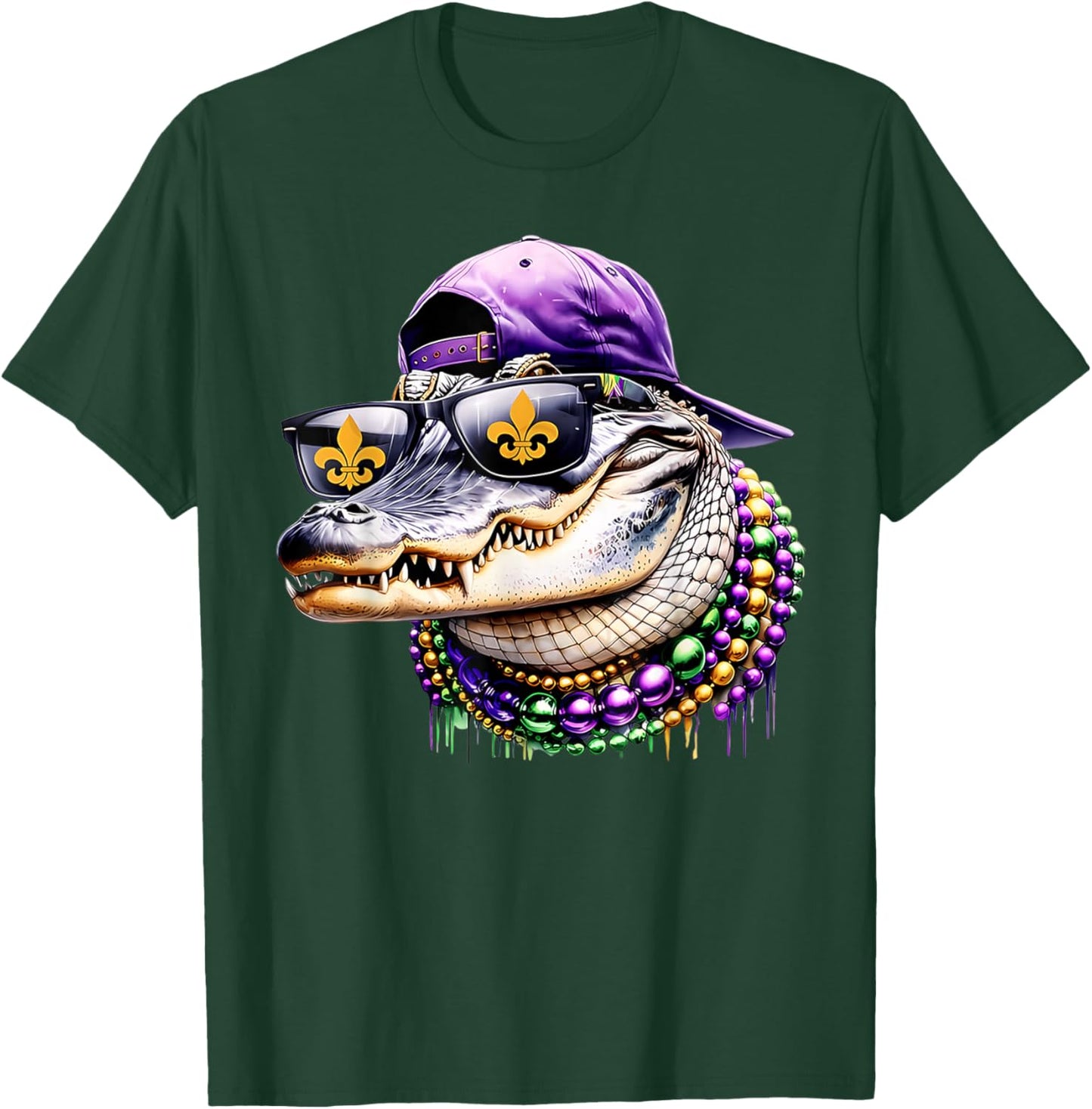Mardigator Mardi Gras Alligator Costume Men Women Mardi Gras T-Shirt - T-Shirt | Forest