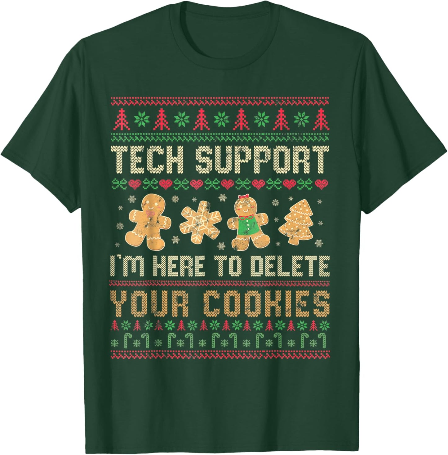 Support Im Here To Delete Your Cookies Christmas , -Adults & -Kids, Black, Small, , Holiday, Tech Support Im Here To Delete Your Cookies Christmas T-Shirt - T-Shirt | Forest