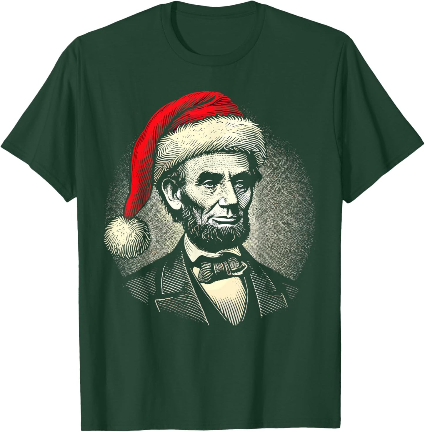 Christmas Abraham Lincoln Presidential Portrait Abe Lincoln T-Shirt - T-Shirt | Forest