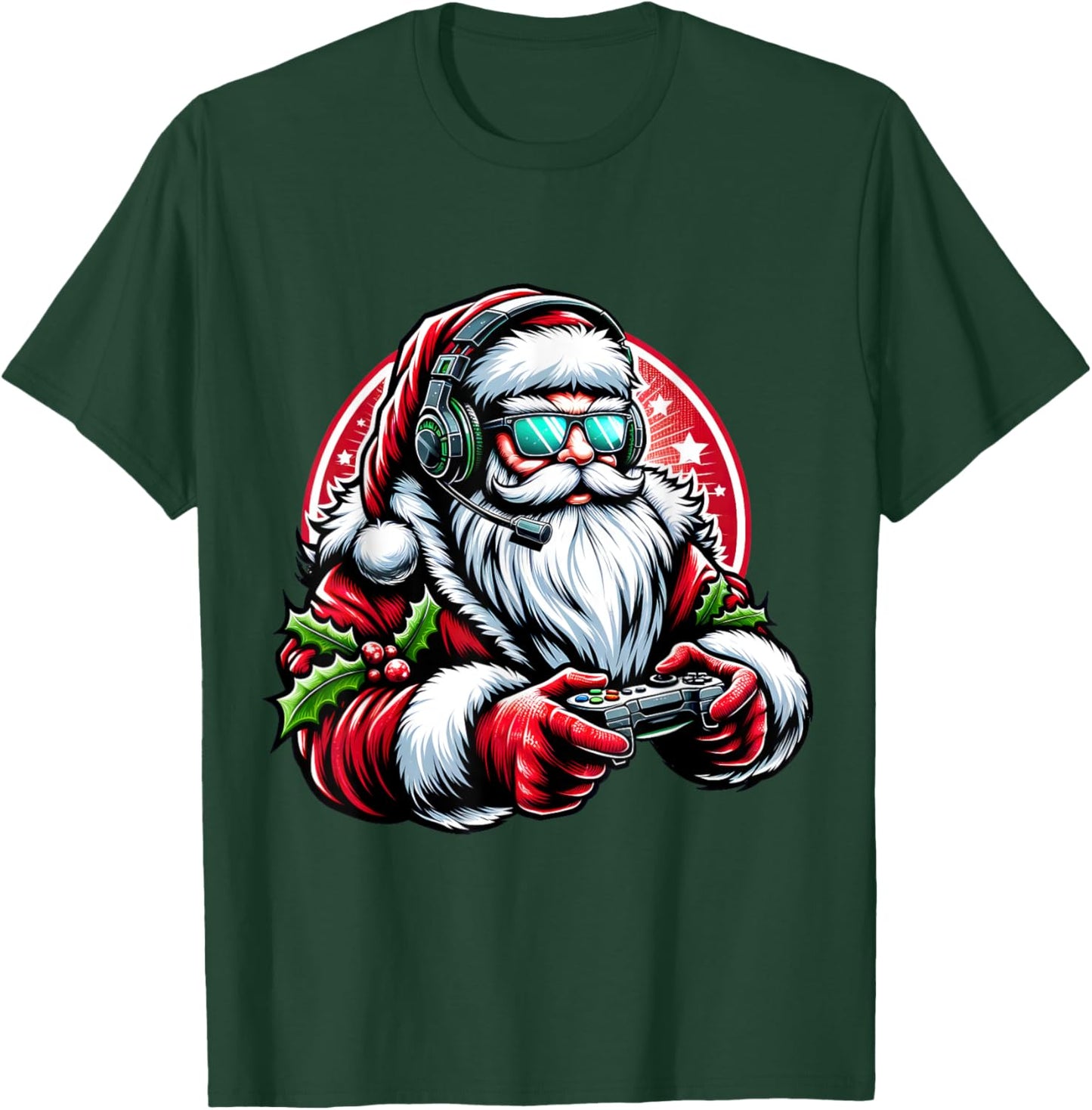 Christmas Gamer Boys Video Game Santa Xmas T-Shirt - T-Shirt | Forest