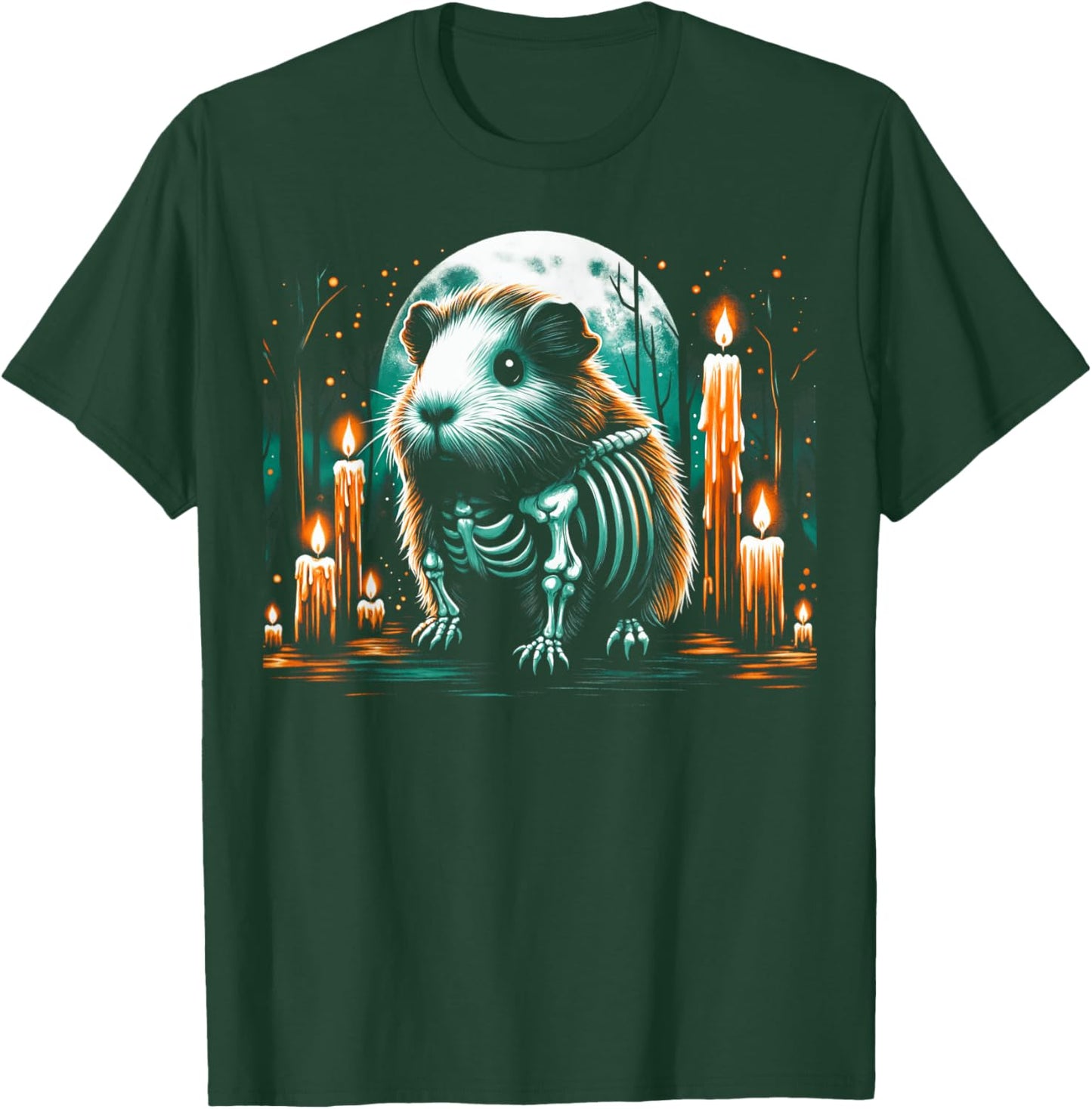 Cool Guinea Pig Skeleton Halloween Christmas Birthday T-Shirt - T-Shirt | Forest
