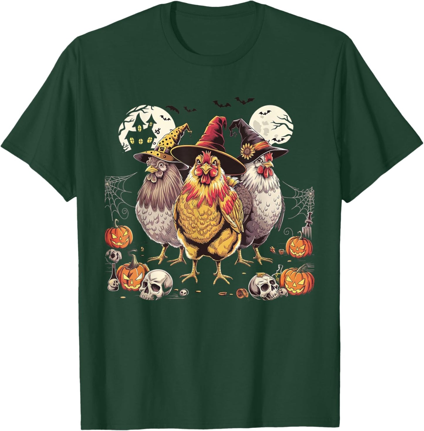 Funny Halloween Chicken Costume Spooky Season Chickens Witch T-Shirt - T-Shirt | Forest