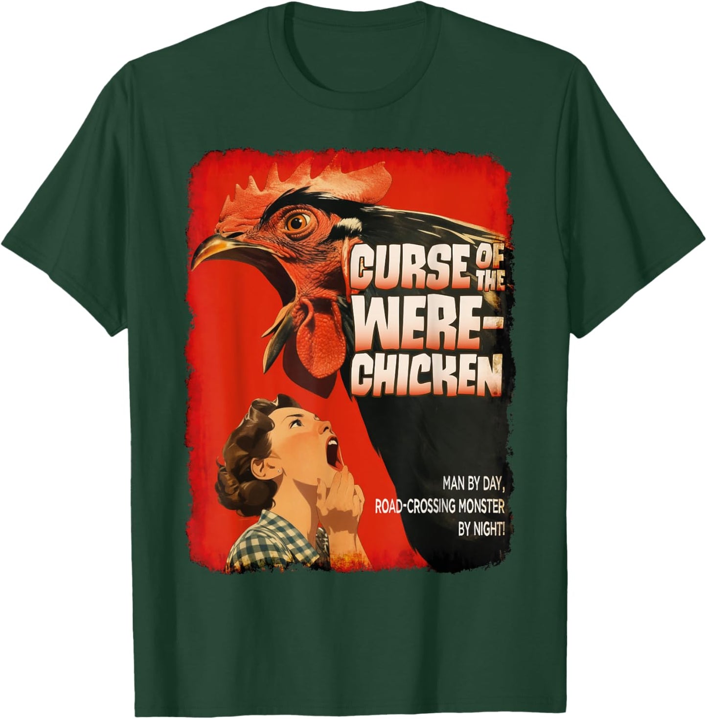 Curse Of The Were-Chicken, Retro Horror B-Movie, Halloween T-Shirt - T-Shirt | Forest