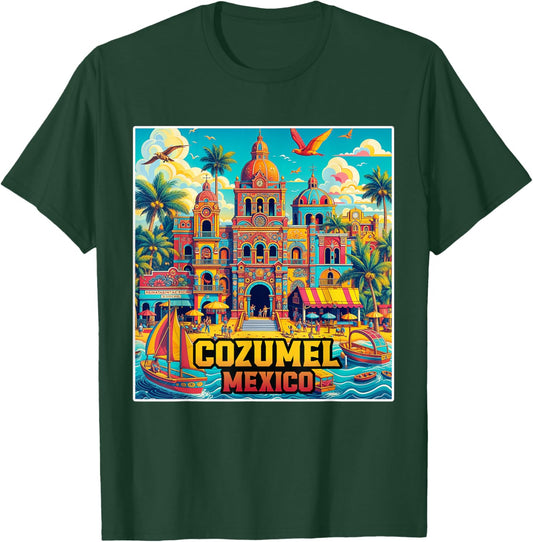 Cozumel Mexico Shirt Family Vacation Trip Vintage Retro City T-Shirt - T-Shirt | Forest