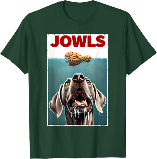 Funny Weimaraner and Fried Chicken Parody Jowls Dog Lover T-Shirt - T-Shirt | Forest