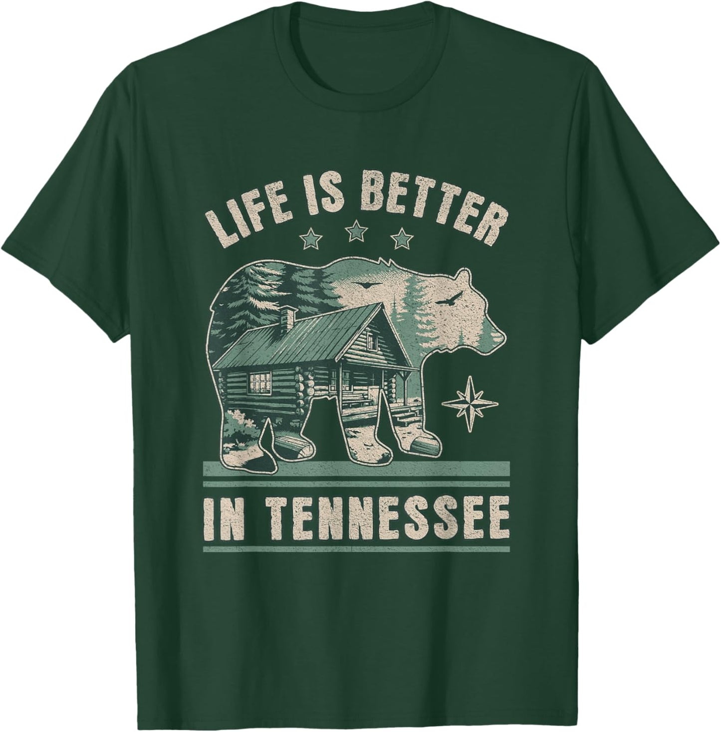 Life Is Better In Tennessee, Smoky Mountains Outdoors Hiking T-Shirt - T-Shirt | Forest