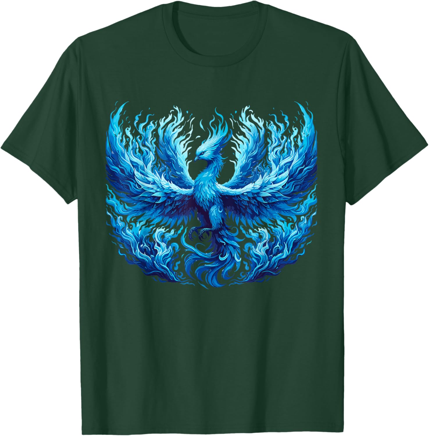 Phoenix Fire Bird Blue Fenix T-Shirt - T-Shirt | Forest