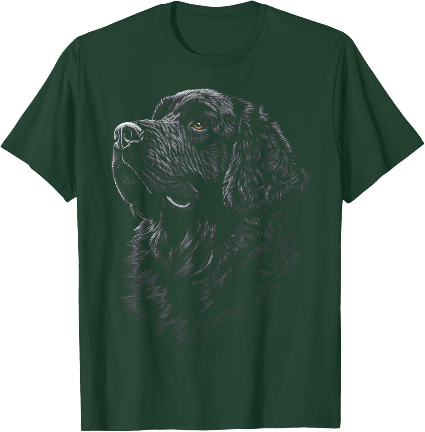 Newfoundland Dog Motif Pet Illustration Newfoundland T-Shirt - T-Shirt | Forest