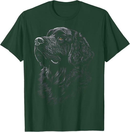 Newfoundland Dog Motif Pet Illustration Newfoundland T-Shirt - T-Shirt | Forest