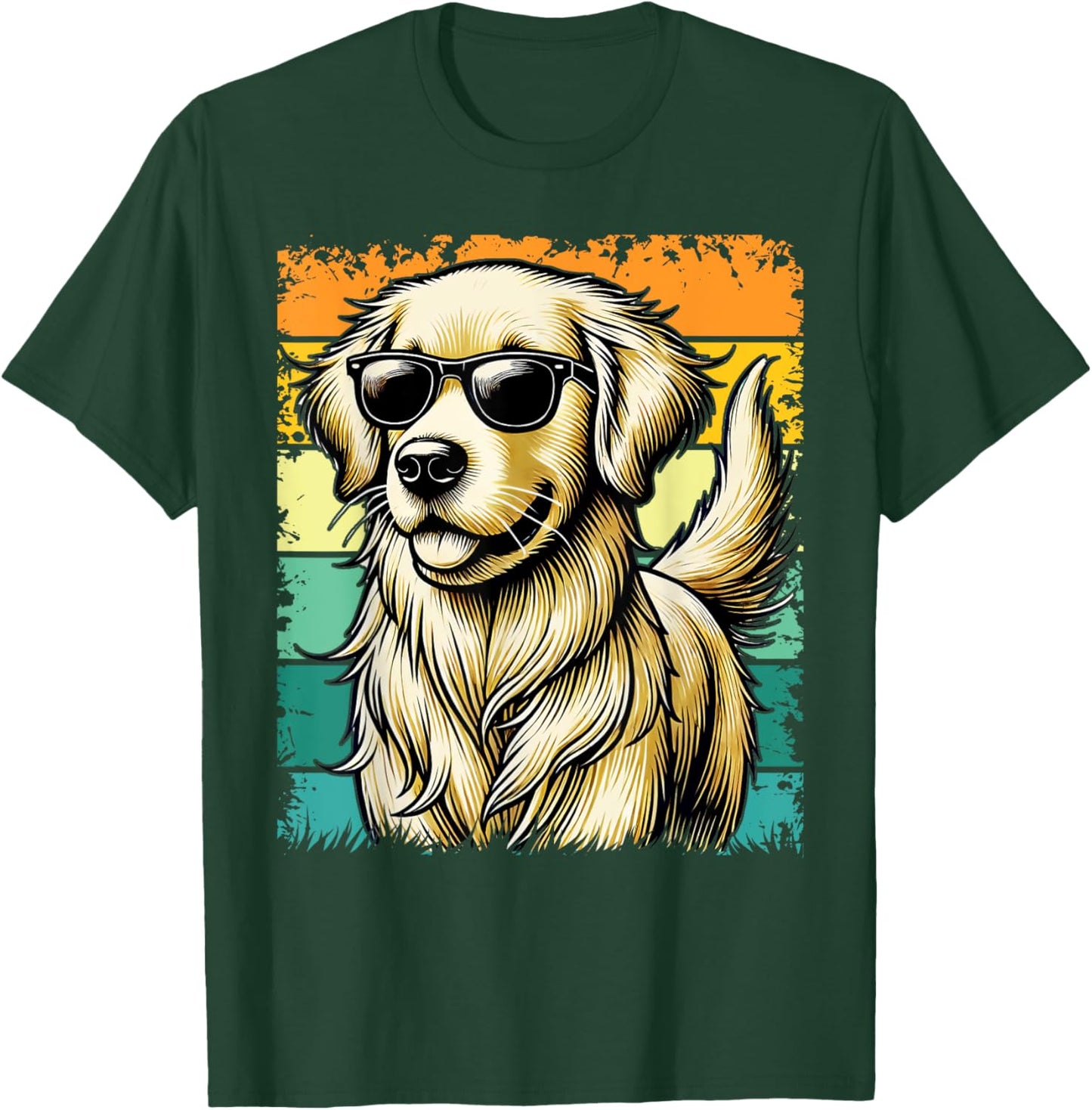 Golden Retriever for Kids Boys Girls Sunglasses Pet T-Shirt - T-Shirt | Forest