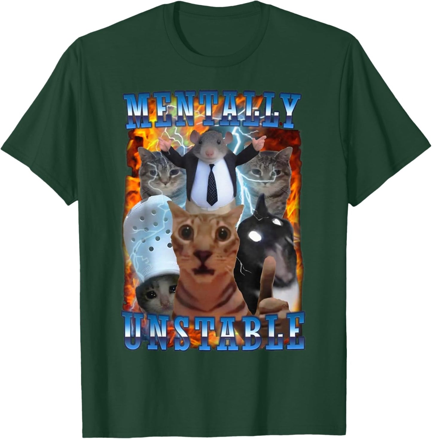 Mentally Unstable Cat T-Shirt - T-Shirt | Forest