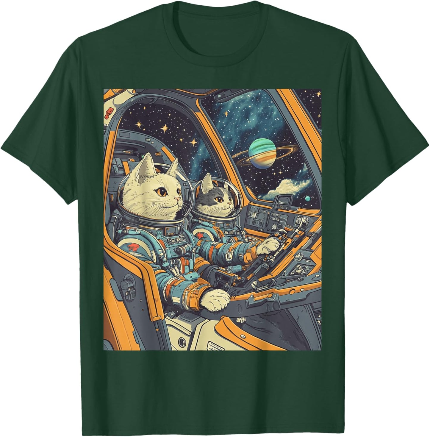 Funny Astronaut Cats Space T-Shirt - T-Shirt | Forest