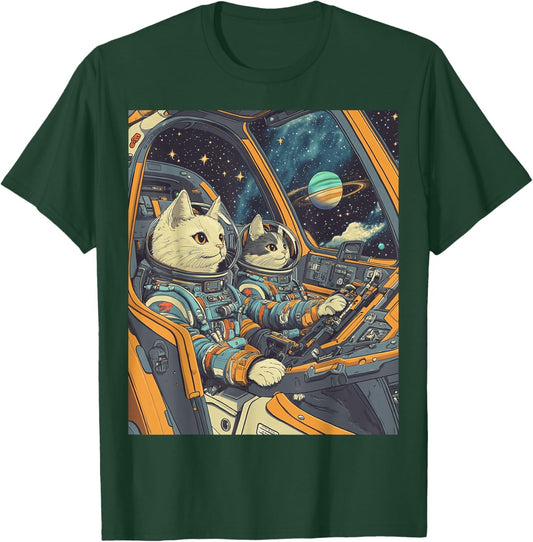 Funny Astronaut Cats Space T-Shirt - T-Shirt | Forest