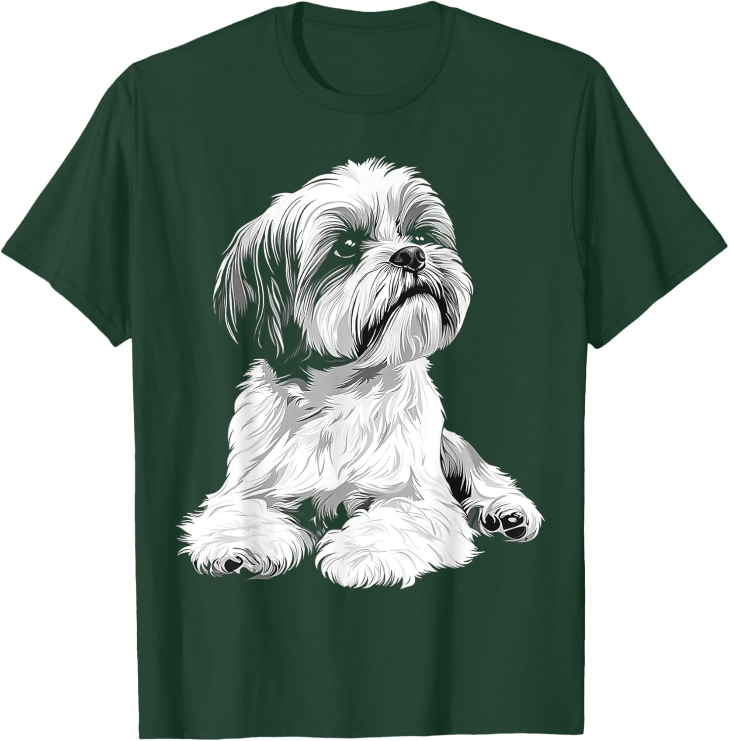 Shih Tzu Dog Motif Pet Illustration Shih Tzu Women Kids T-Shirt - T-Shirt | Forest