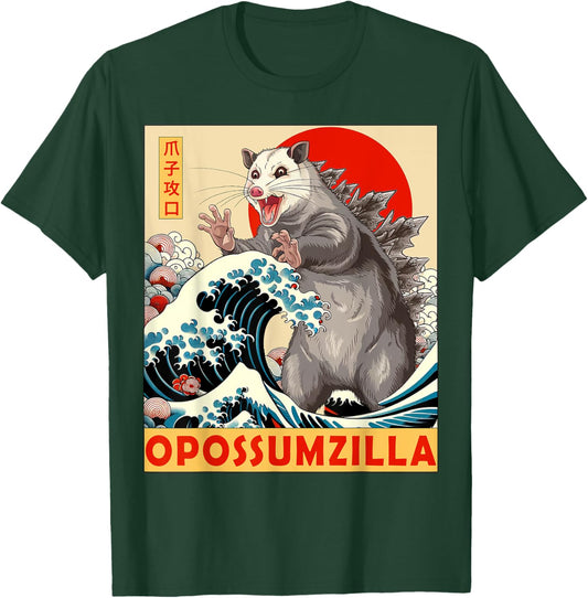 Opossum Japanese Art Funny Opossum Gifts Women Kid T-Shirt - T-Shirt | Forest