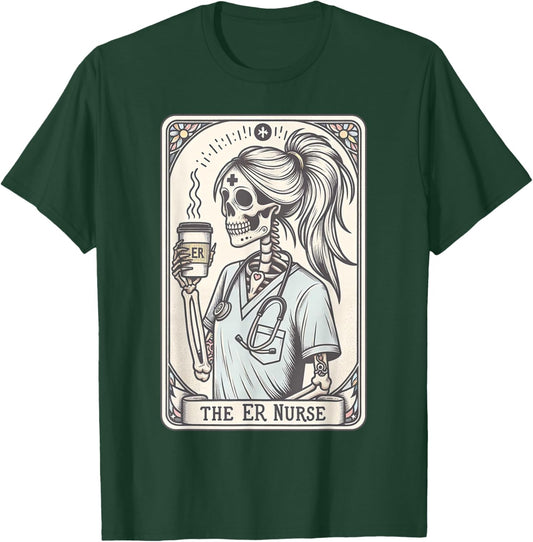 The Nurse Tarot Card Skeleton Nursing School Graduation RN T-Shirt - T-Shirt | Forest