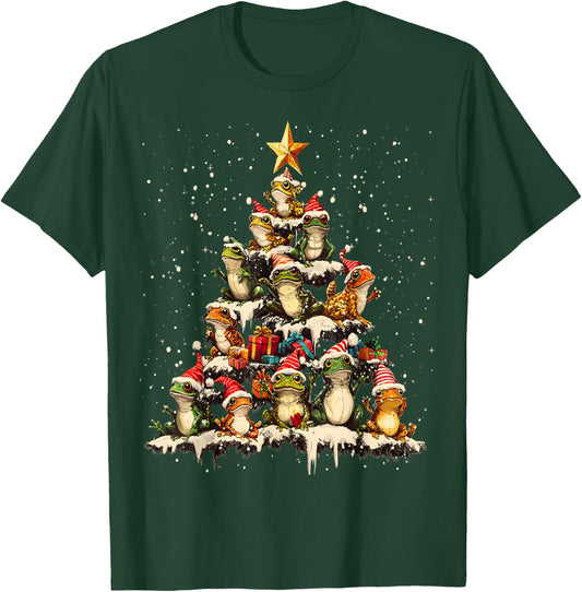 Frog Christmas Tree Ornament Decor Xmas T-Shirt - T-Shirt | Forest