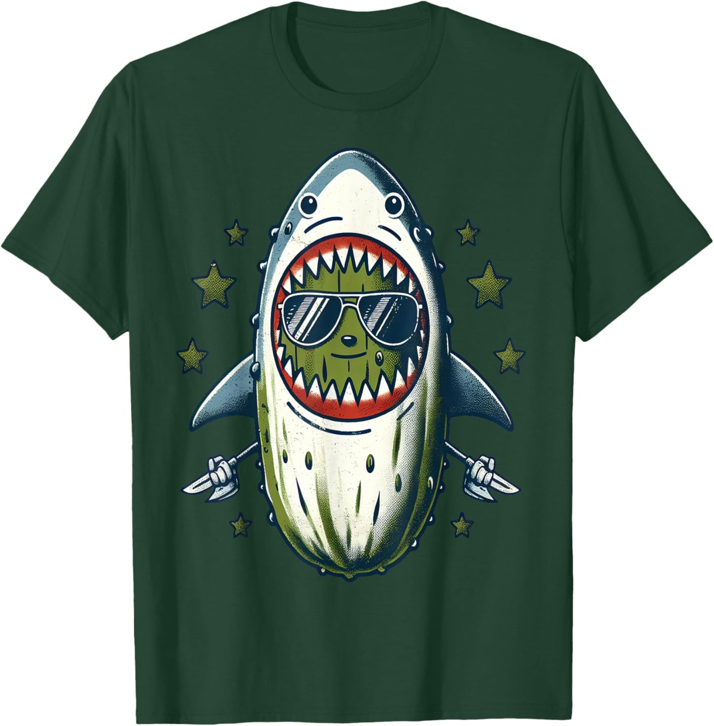 Cool Pickle Shark T-Shirt - T-Shirt | Forest