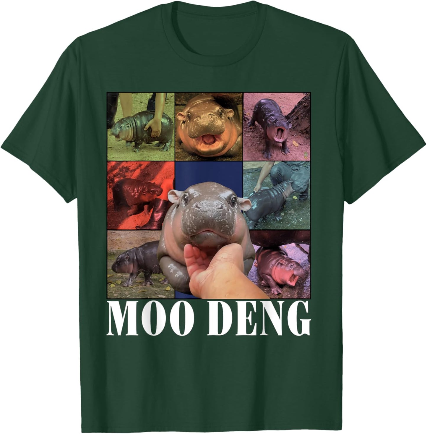Funny Moo-Deng Baby Pygmy Hippo Cute Zoo For Family T-Shirt - T-Shirt | Forest