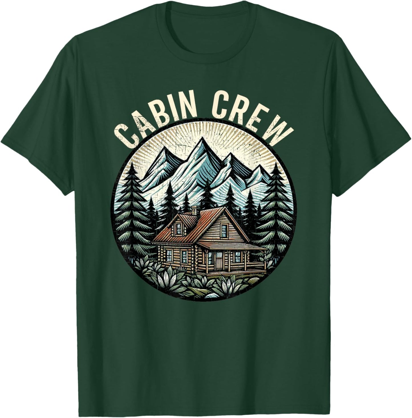 Cabin Crew Cabin Family Vacation Outdoor Nature T-Shirt - T-Shirt | Forest