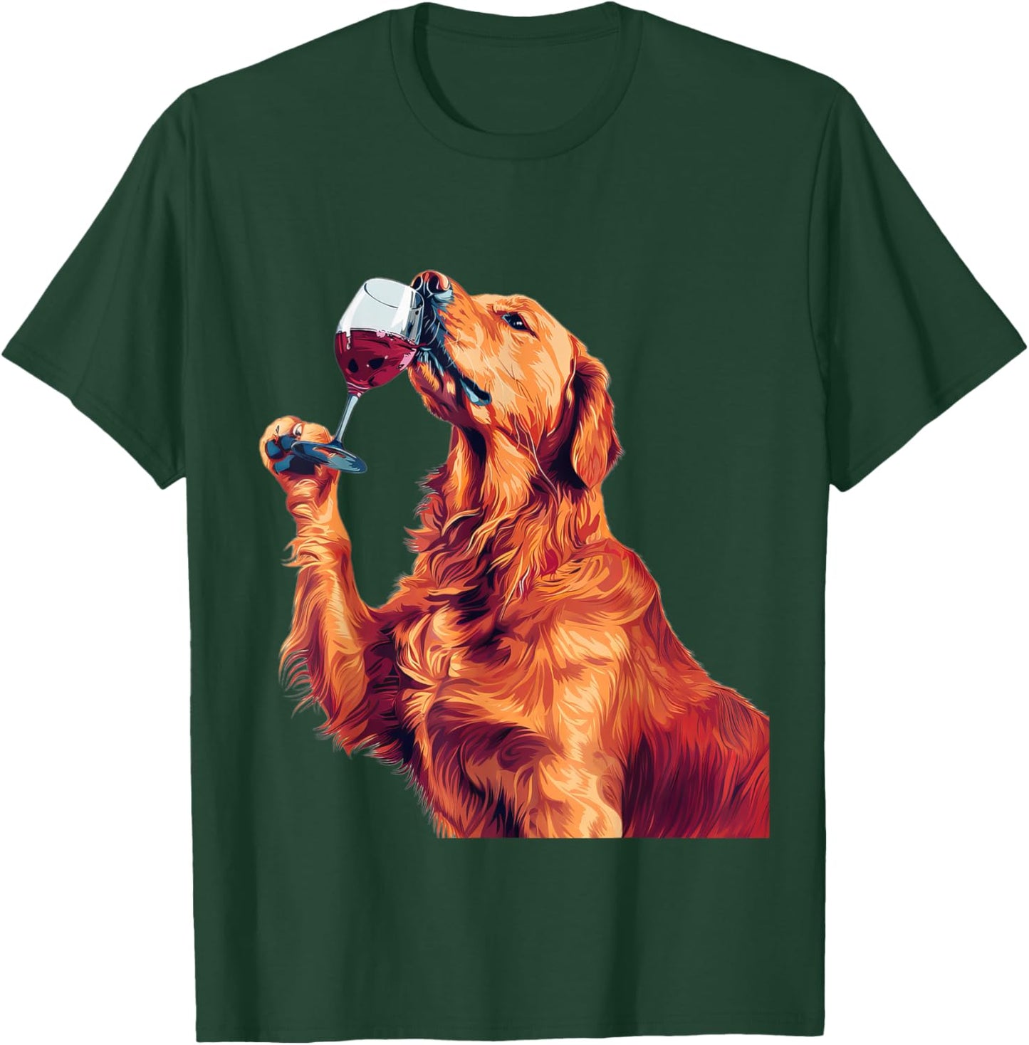 Golden Retriever Wine T-Shirt - T-Shirt | Forest