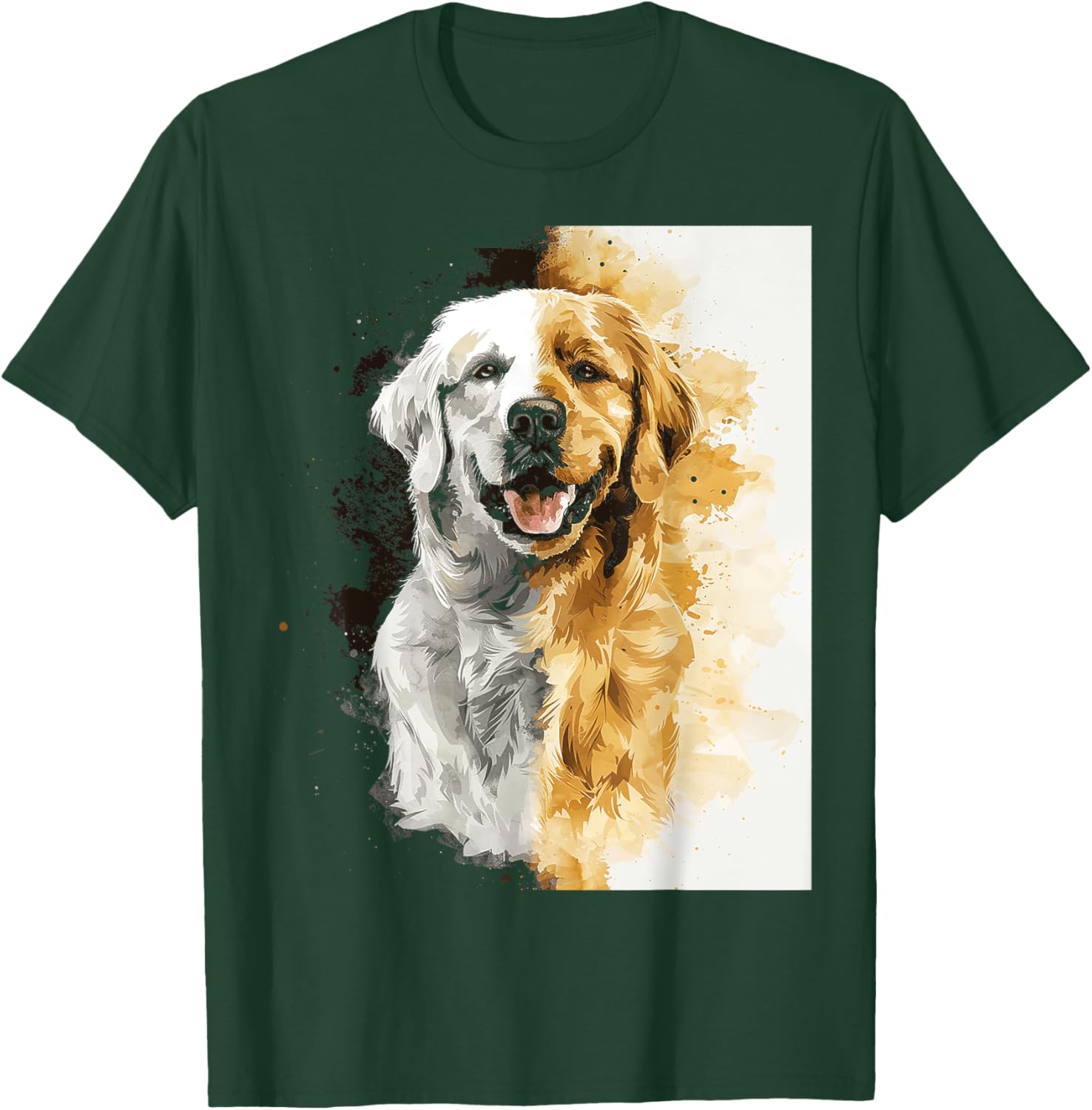 Golden Retriever Dog Motif Pet Art Golden Retriever Women Kids T-Shirt - T-Shirt | Forest