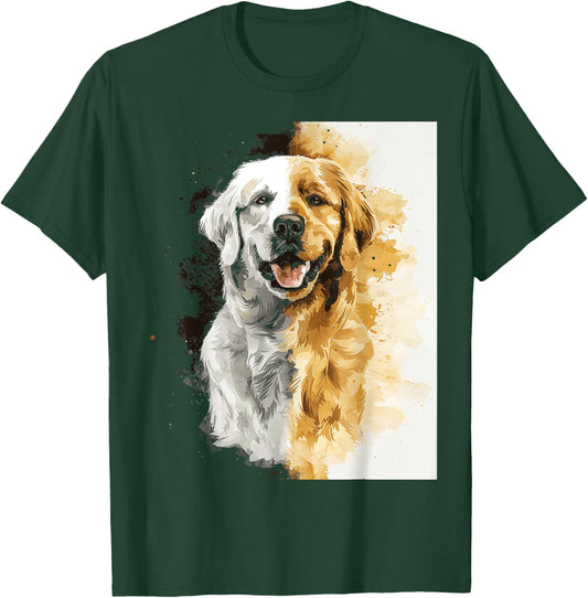 Golden Retriever Dog Motif Pet Art Golden Retriever Women Kids T-Shirt - T-Shirt | Forest