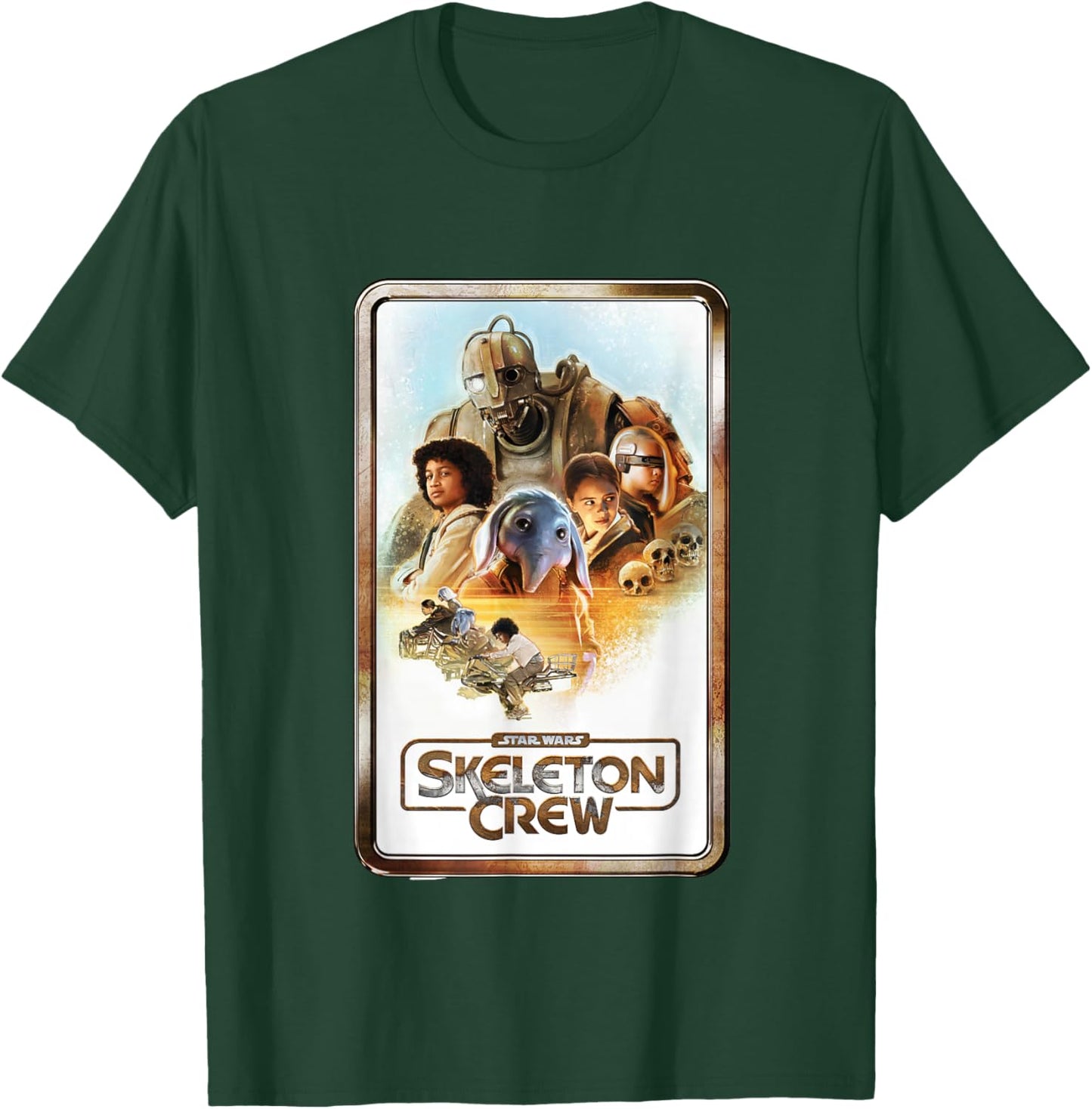 Star Wars Skeleton Crew Retro Golden Frame Poster T-Shirt - T-Shirt | Forest