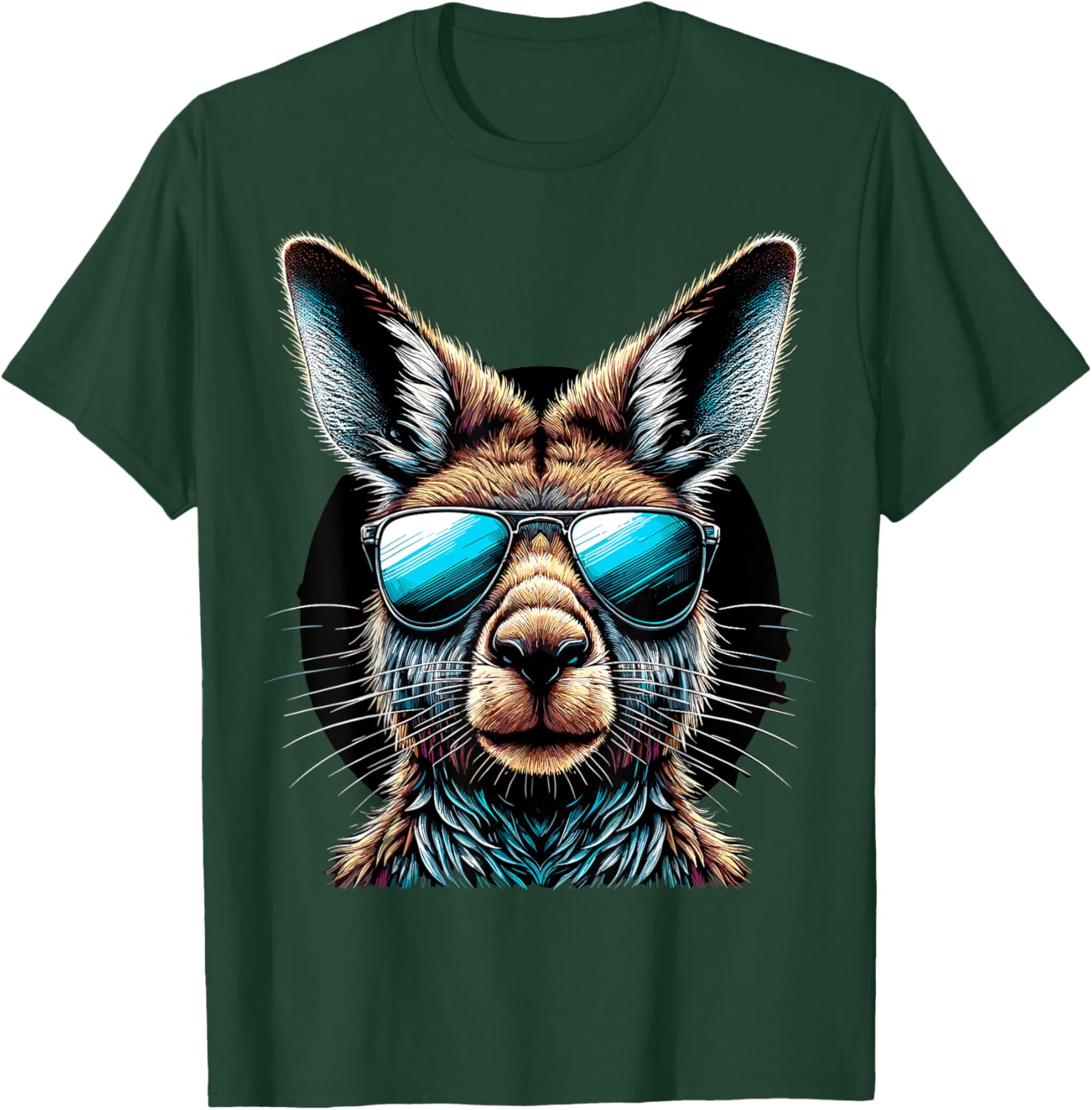 Kangaroo with Sunglasses Australia Animal T-Shirt - T-Shirt | Forest
