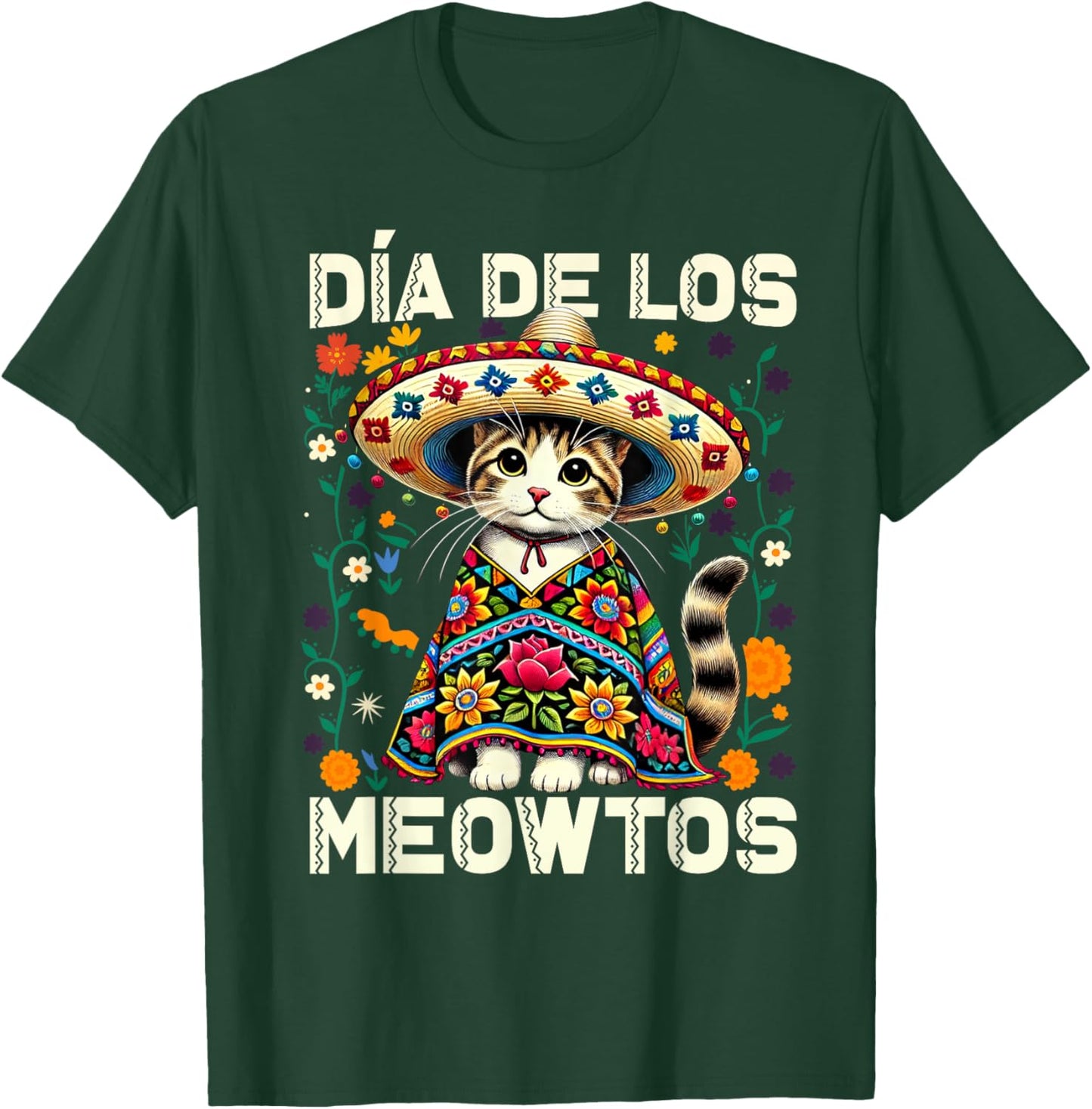 Día De Los Meowtos Cat Mexican Dia De Los Muertos Mexico T-Shirt - T-Shirt | Forest