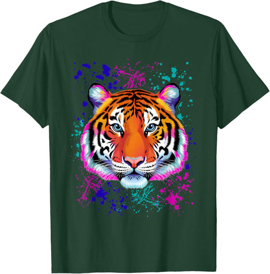 Colorful Tiger Graphic T-Shirt - T-Shirt | Forest