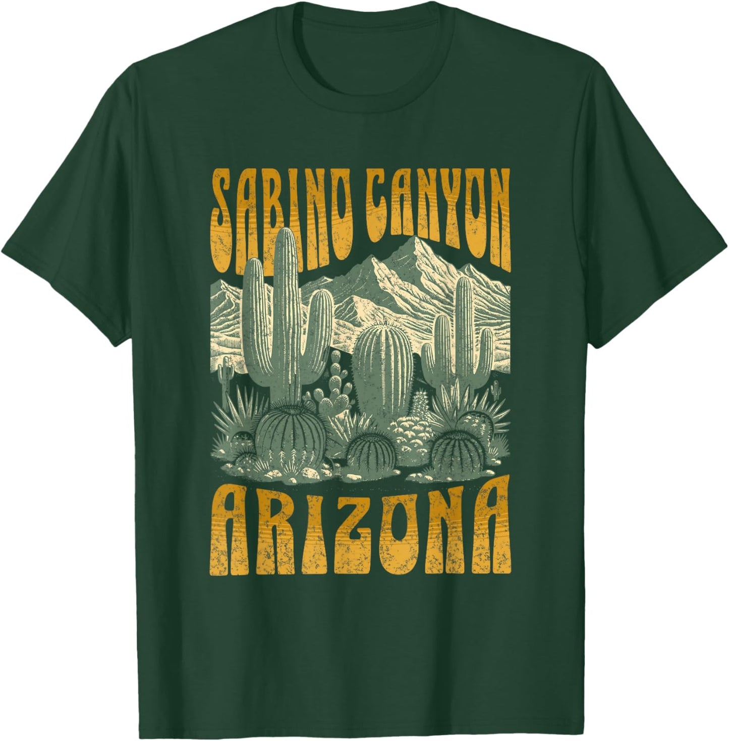 Sabino Canyon Arizona Cactus Retro Matching Family T-Shirt - T-Shirt | Forest