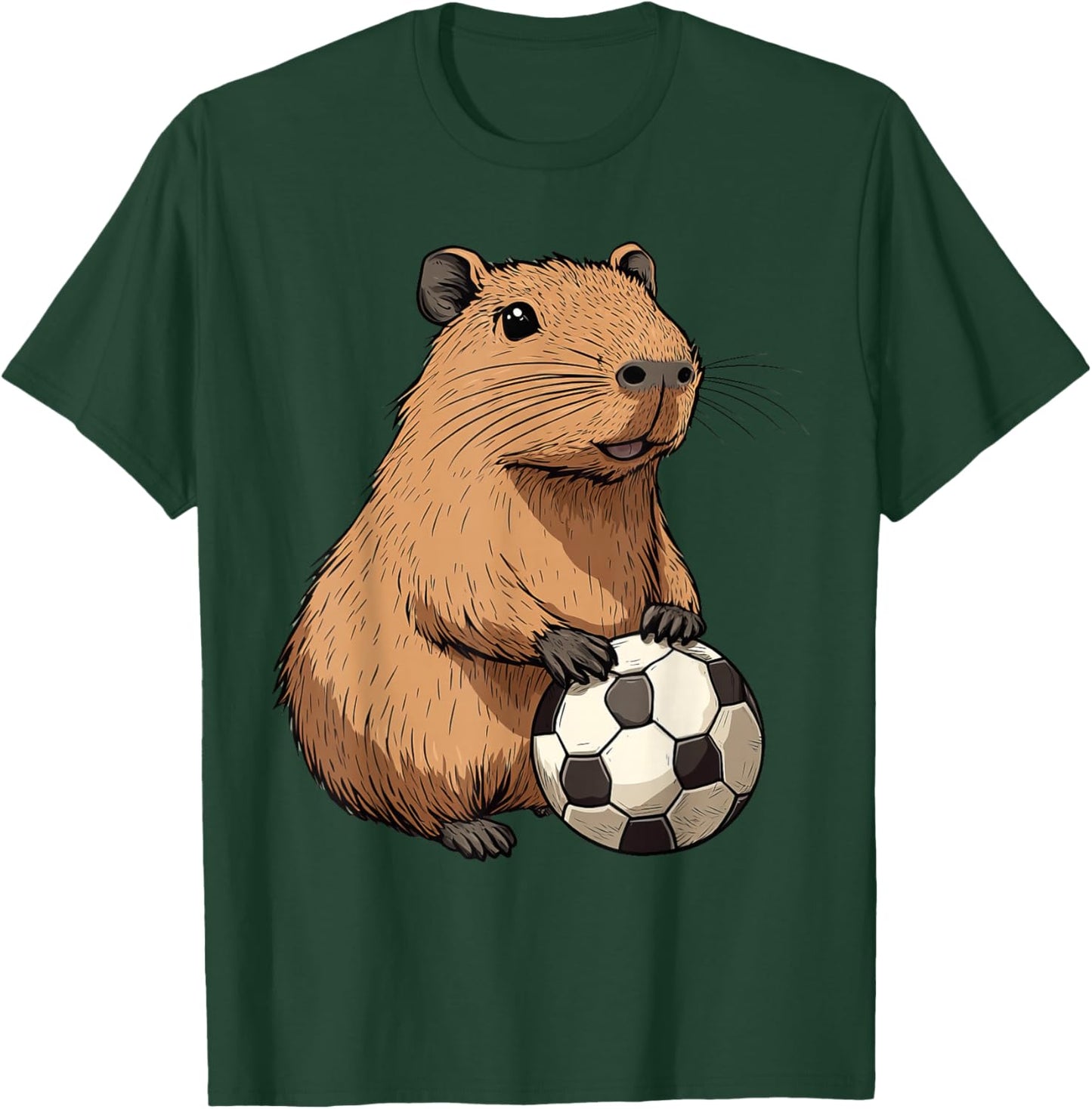 Funny Capybara Soccer T-Shirt - T-Shirt | Forest