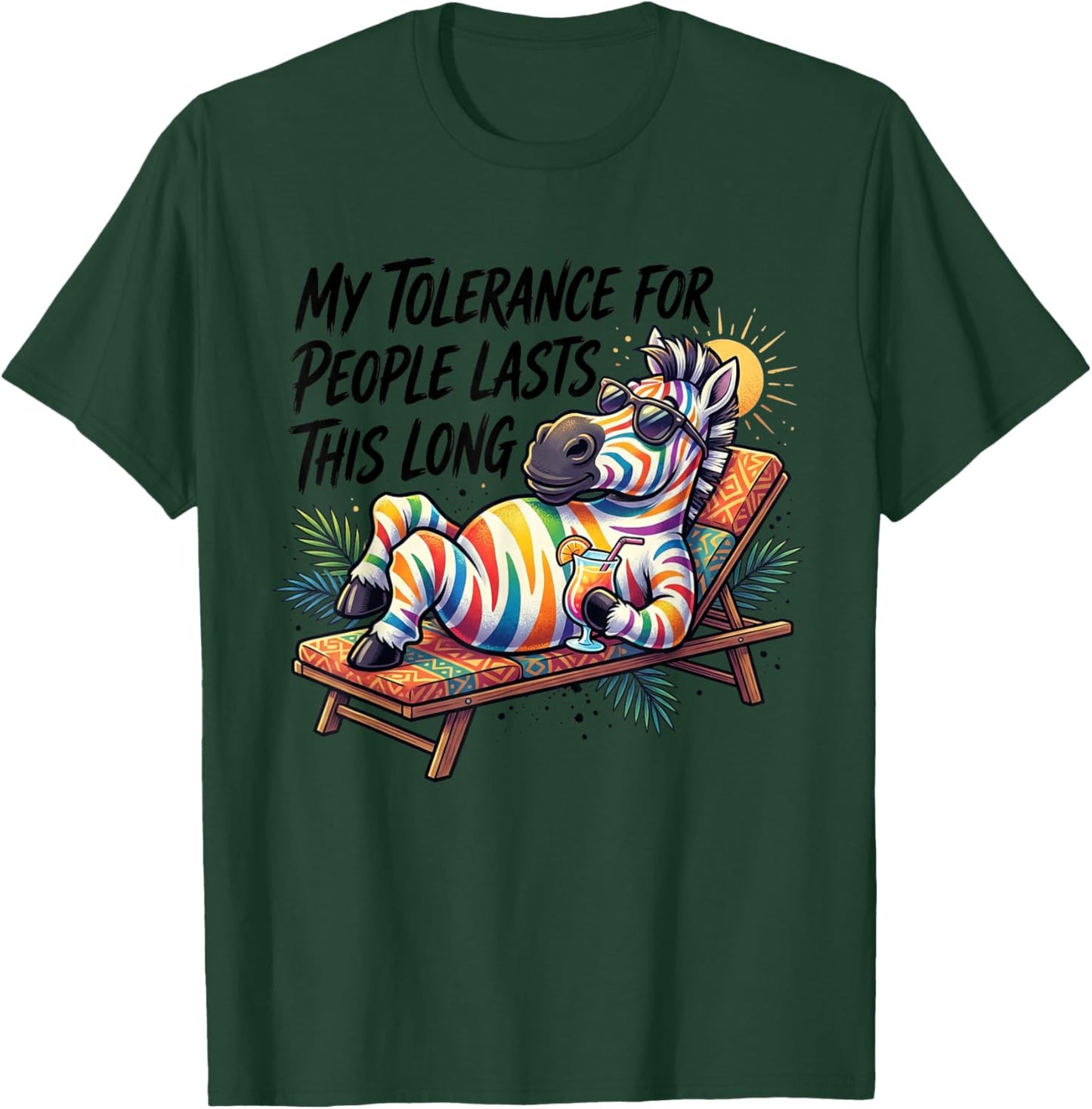 My Tolerance for People Lasts This Long Funny Horse T-Shirt T-Shirt - T-Shirt | Forest