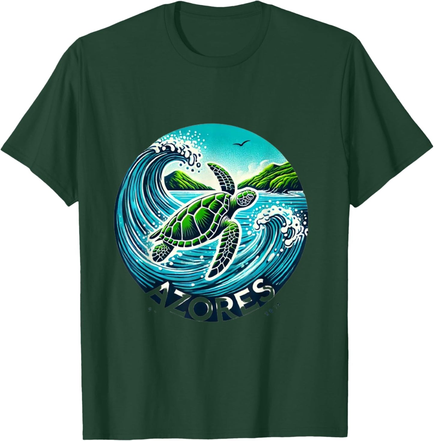 The Azores Islands of Portugal SEa Turtle T-Shirt - T-Shirt | Forest