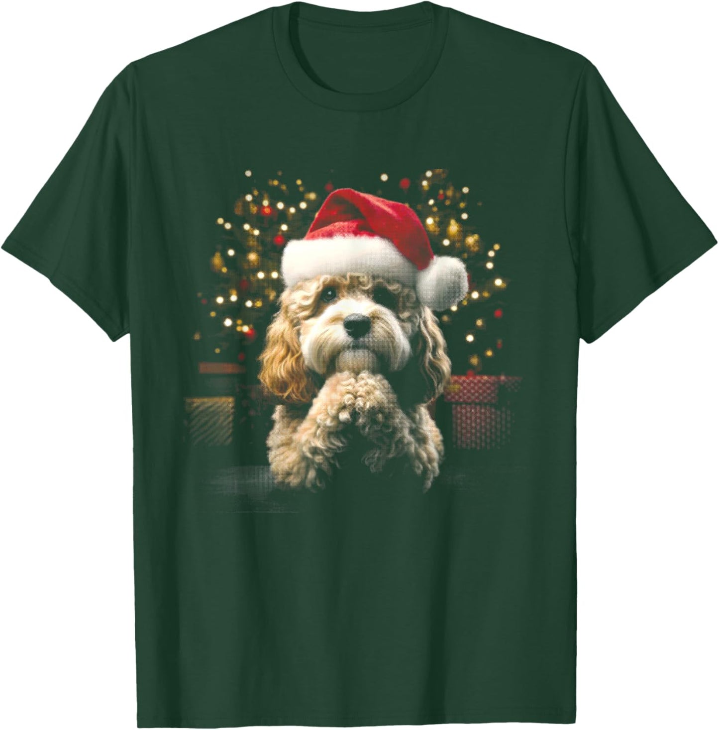 Cavapoo Cavoodle Santa Hat - Vintage Dog Xmas Lover T-Shirt - T-Shirt | Forest