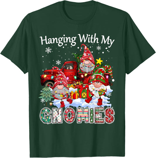 2025 Christmas Gnome Hanging With My Gnomies Matching Family T-Shirt - T-Shirt | Forest