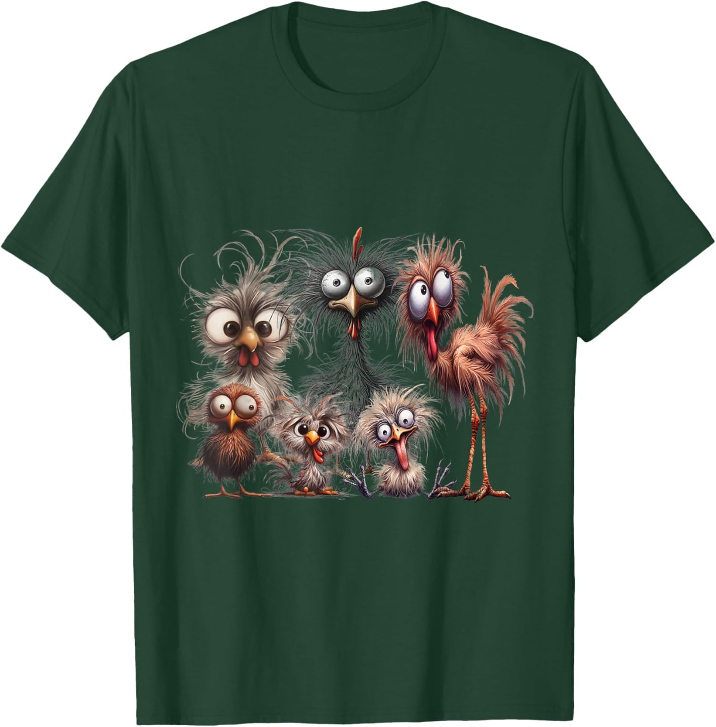 Funny Chicken Lovers - Crazy Chicken Family Matching Eagerly Funny Chicken Art - , Black, Small, Short Sleeve T-Shirt - T-Shirt | Forest