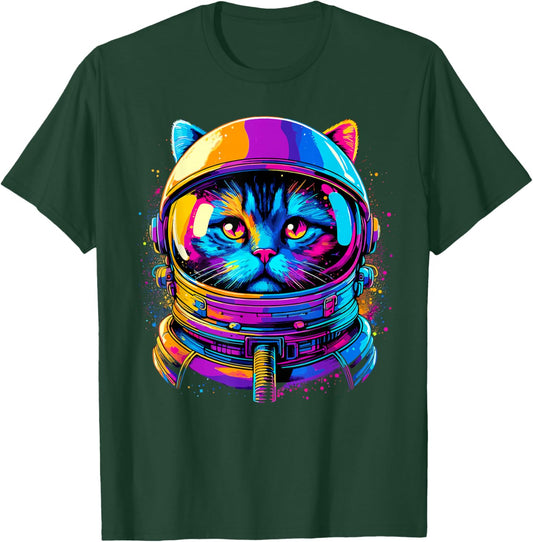Cat Galaxy Astronaut Cat Space T-Shirt - T-Shirt | Forest