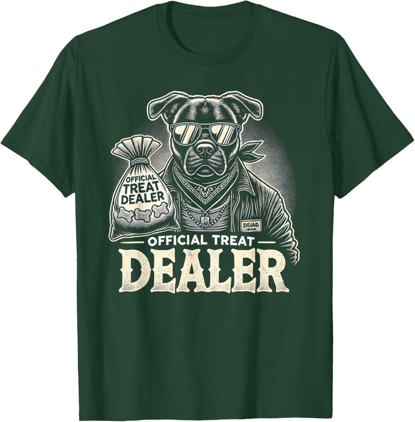 Dog Lover Official Treat Dealer Funny Pet Design T-Shirt - T-Shirt | Forest