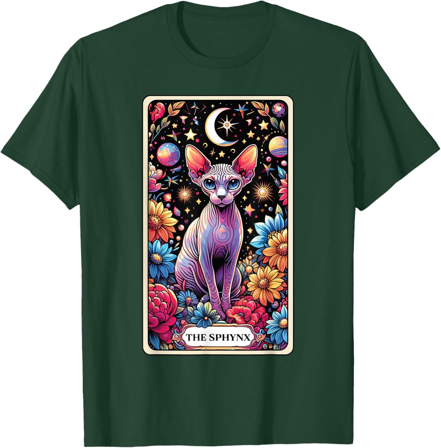 The Sphynx Cat Tarot Card T-Shirt - T-Shirt | Forest