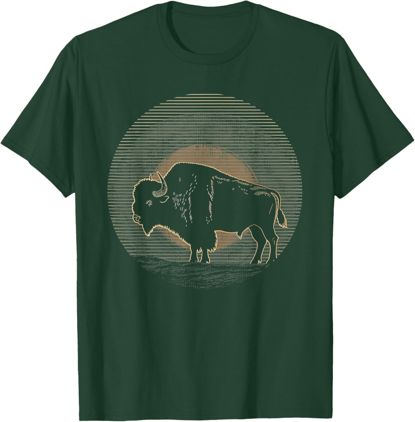 Buffalo Bison - Retro 70s 80s Graphic Vintage Men Women Kids T-Shirt - T-Shirt | Forest