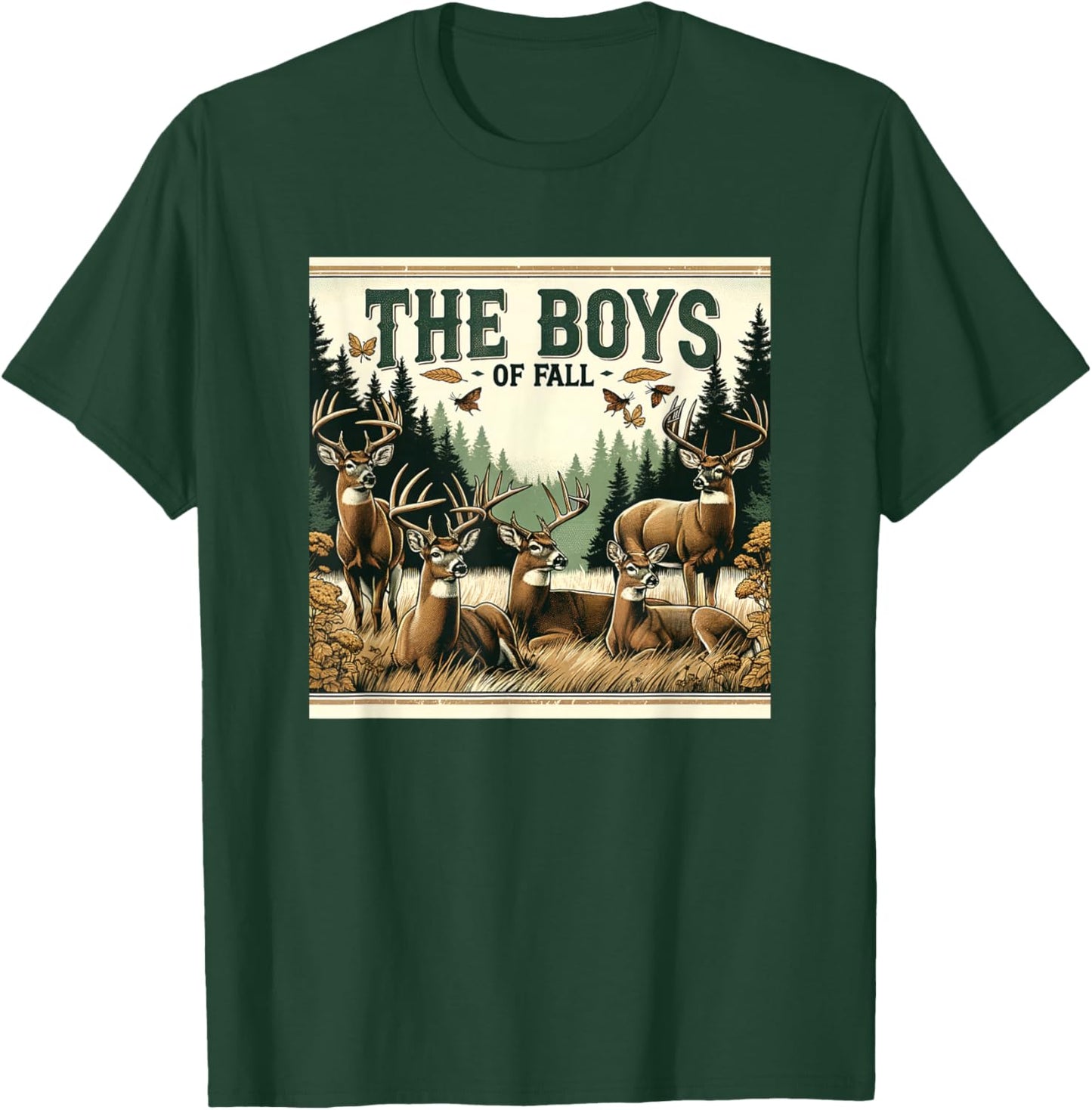 The Boys of Fall Rustic Deer Hunting Autumn Design T-Shirt - T-Shirt | Forest