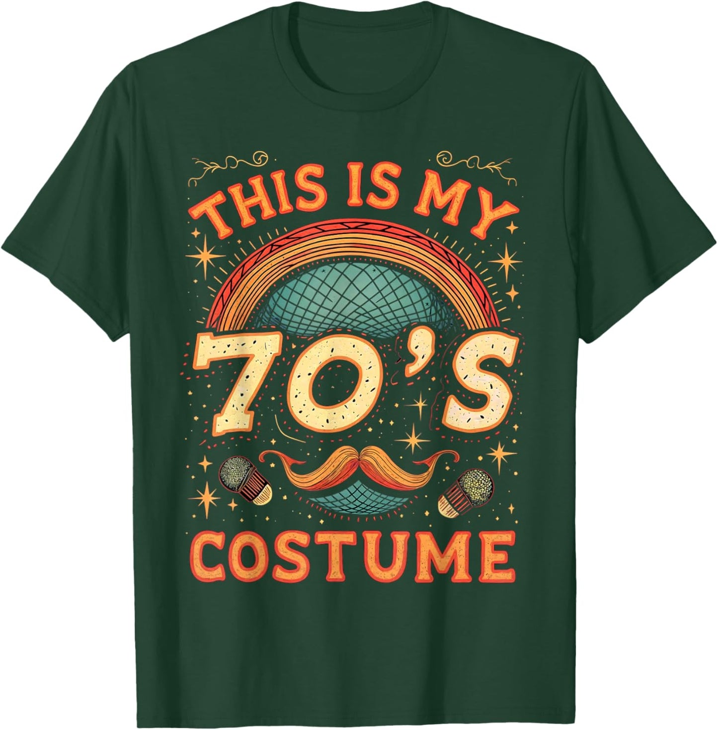 This Is My 70s Costume 70 Styles Men 70's Disco 1970s Outfit T-Shirt - T-Shirt | Forest