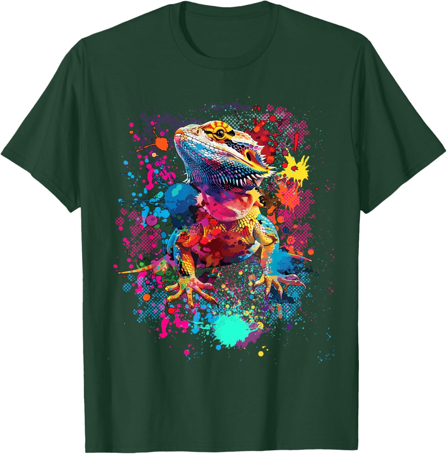 Bearded Dragon Lovers Colorful Pop Art Bearded Dragon T-Shirt - T-Shirt | Forest